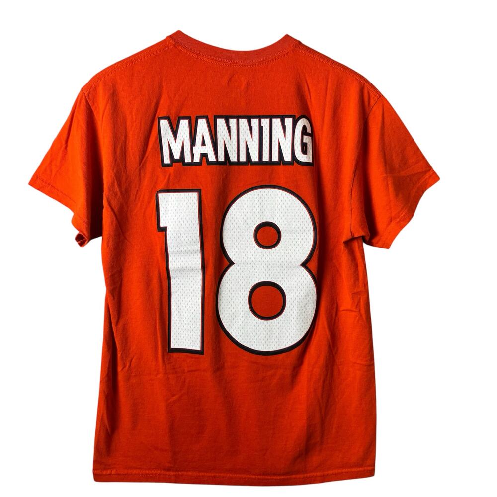 Majestic Denver Broncos Manning T-Shirt Womens Size Medium #18 Orange Football